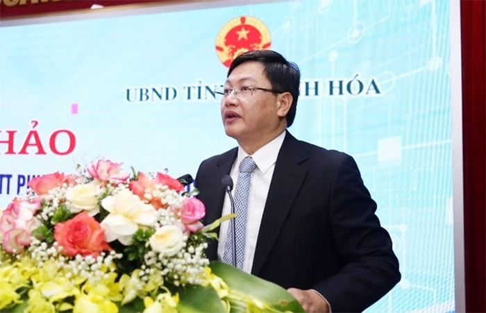 Phó Chủ tịch UBND tỉnh Thanh Hóa Mai Xuân Liêm phát biểu tại Hội thảo