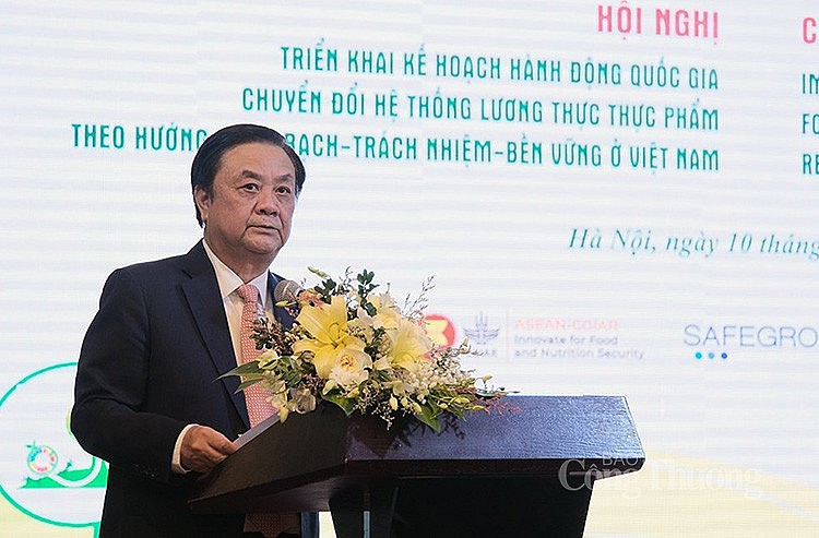Bộ trưởng Bộ Nông nghiệp và Phát triển Lê Minh Hoan phát biểu tại Hội nghị