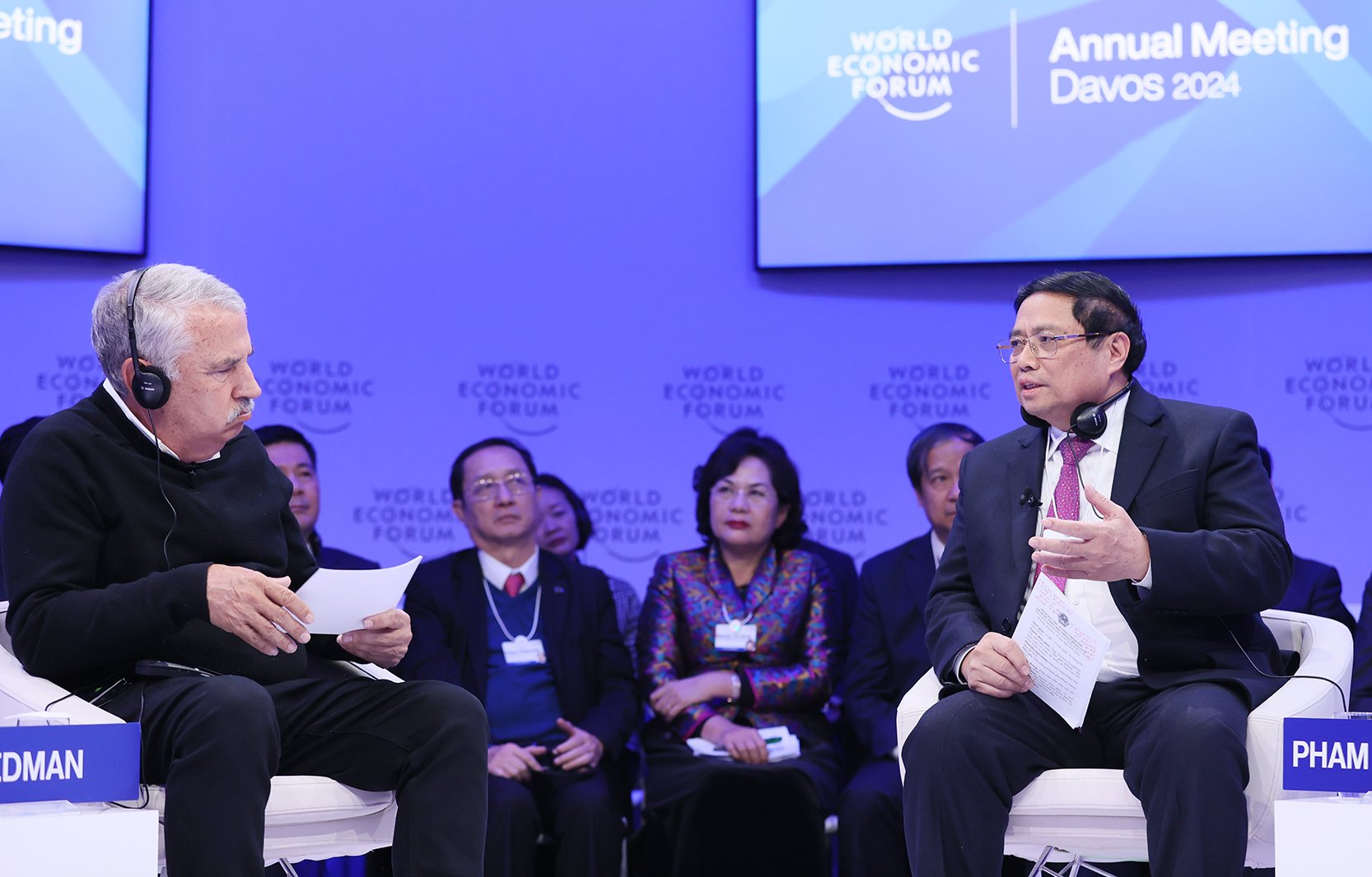 Phiên đối thoại chính sách của Thủ tướng Chính phủ được WEF đề xuất, xác định là một phiên điểm nhấn tại Hội nghị - Ảnh: VGP/Nhật Bắc